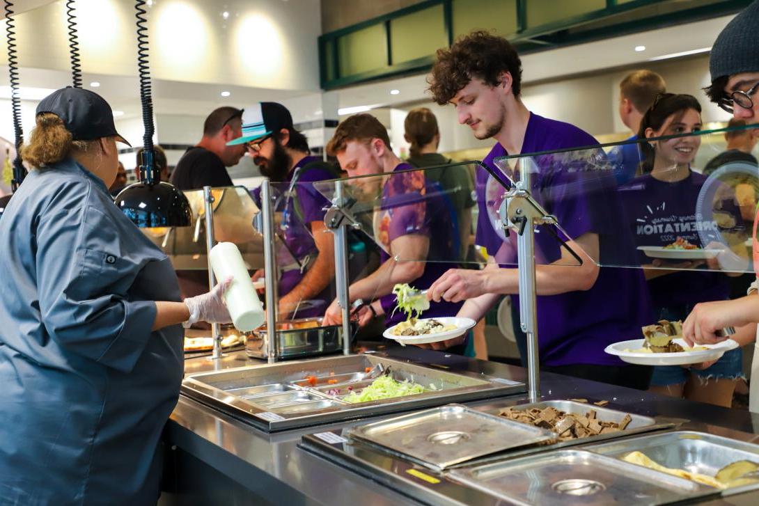 students in battenberg cafe